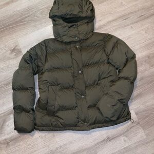 lululemon athletica Olive Green Hooded Puffer Jacket